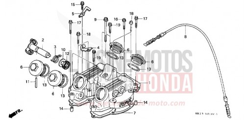 CYLINDER HEAD COVER XR250RE de 1984